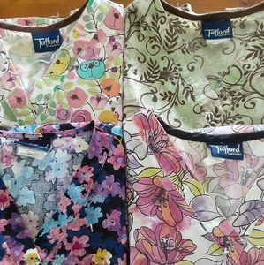 Lot of 4 Tafford Scrub Tops  (MEDIUM)
